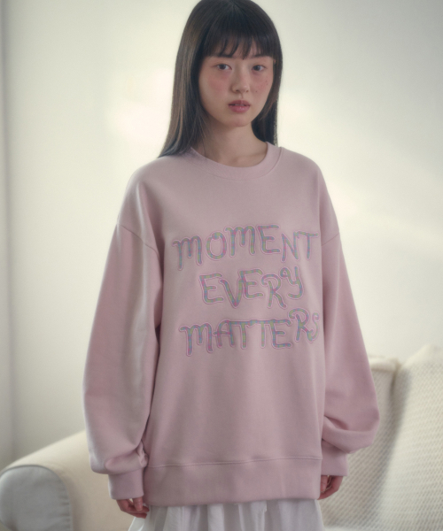 ambler(エムブラー)の「Moment アプリケ刺繍スウェットTシャツ AMM1401 (ピンク)(スウェット・レディース・その他・SMALL/MEDIUM/LARGE)」の3枚目の写真