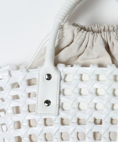 JEANASIS（ジーナシス）の「メルカドミニBAG/654097（ハンドバッグ・レディース・ホワイト系その他/ブラック系その他・FREE）」の6枚目の写真