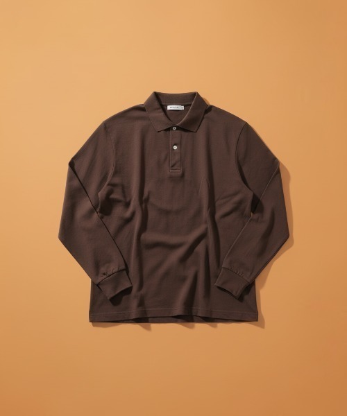 LOS ANGELES APPAREL（ロサンゼルスアパレル）の「【Los Angeles Apparel/ロサンゼルス・アパレル】Long Sleeve Polo T-Shirt/長袖 ポロシャツ 無地 / 6.5oz コットンジャージ / 製品染め ガーメントダイ / アメリカ製/ ユニセックス（18417GD）（ポロシャツ・メンズ・ブラック/ブラック系その他/チョコ/オフホワイト・MEDIUM/LARGE/X-LARGE）」の4枚目の写真