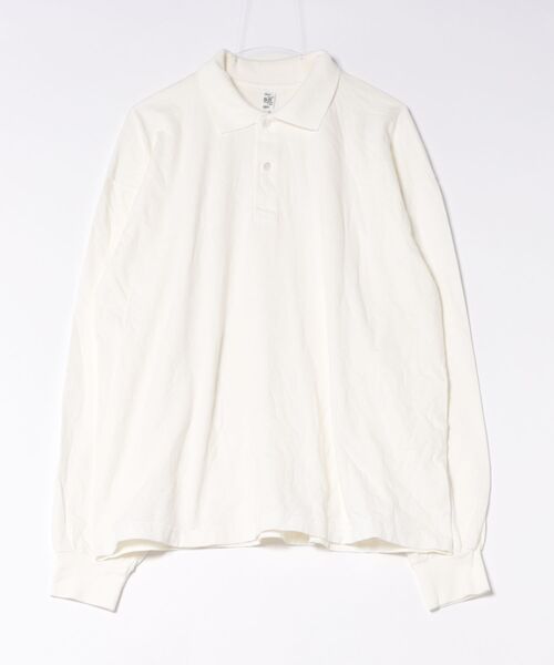 LOS ANGELES APPAREL（ロサンゼルスアパレル）の「【Los Angeles Apparel/ロサンゼルス・アパレル】Long Sleeve Polo T-Shirt/長袖 ポロシャツ 無地 / 6.5oz コットンジャージ / 製品染め ガーメントダイ / アメリカ製/ ユニセックス（18417GD）（ポロシャツ・メンズ・ブラック/ブラック系その他/チョコ/オフホワイト・MEDIUM/LARGE/X-LARGE）」の5枚目の写真