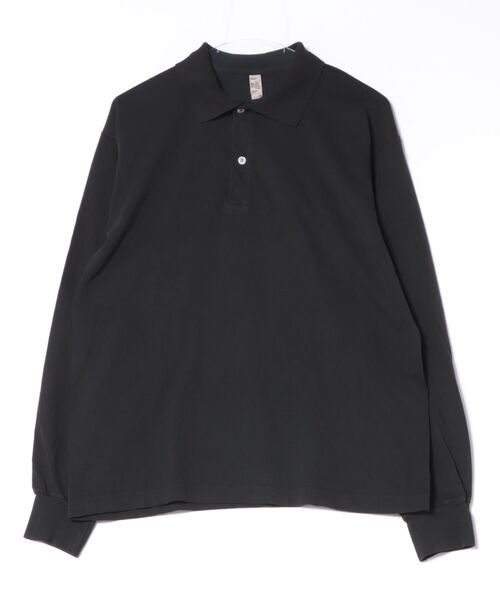 LOS ANGELES APPAREL（ロサンゼルスアパレル）の「【Los Angeles Apparel/ロサンゼルス・アパレル】Long Sleeve Polo T-Shirt/長袖 ポロシャツ 無地 / 6.5oz コットンジャージ / 製品染め ガーメントダイ / アメリカ製/ ユニセックス（18417GD）（ポロシャツ・メンズ・ブラック/ブラック系その他/チョコ/オフホワイト・MEDIUM/LARGE/X-LARGE）」の6枚目の写真