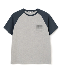 ドットプリントポケットラグランTシャツ[ネイビー]