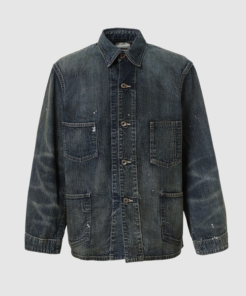 BOW WOW(バウワウ)の「HERITAGE DENIM CHORE COAT AGED(デニムジャケット・メンズ・インディゴブルー・L/XL)」の1枚目の写真