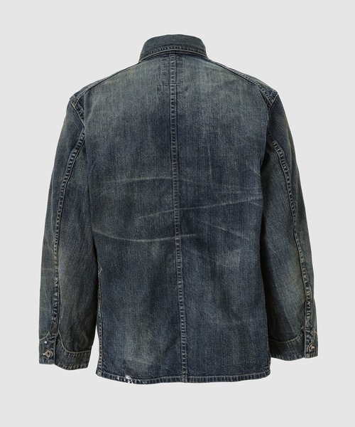 BOW WOW(バウワウ)の「HERITAGE DENIM CHORE COAT AGED(デニムジャケット・メンズ・インディゴブルー・L/XL)」の2枚目の写真