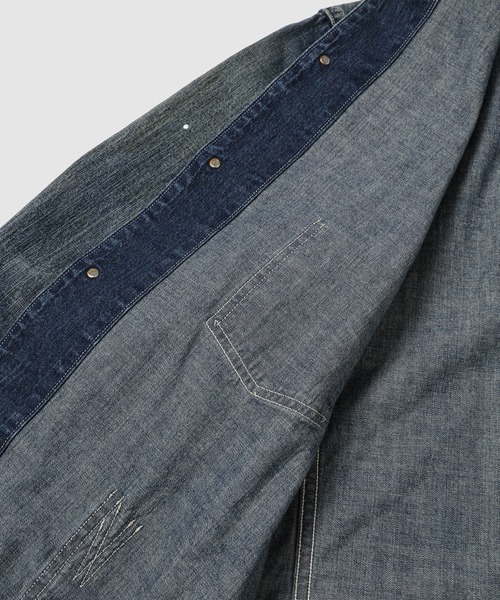 BOW WOW(バウワウ)の「HERITAGE DENIM CHORE COAT AGED(デニムジャケット・メンズ・インディゴブルー・L/XL)」の4枚目の写真