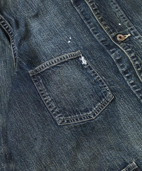 BOW WOW(バウワウ)の「HERITAGE DENIM CHORE COAT AGED(デニムジャケット・メンズ・インディゴブルー・L/XL)」の5枚目の写真