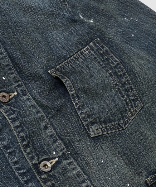 BOW WOW(バウワウ)の「HERITAGE DENIM CHORE COAT AGED(デニムジャケット・メンズ・インディゴブルー・L/XL)」の6枚目の写真
