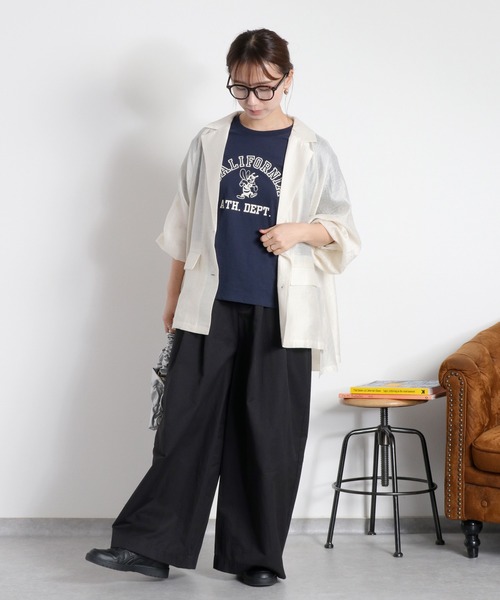 Champion(チャンピオン)の「【Champion】SHORT SLEEVE TEE(Tシャツ/カットソー・レディース・ネイビー/オートミール・M)」の3枚目の写真