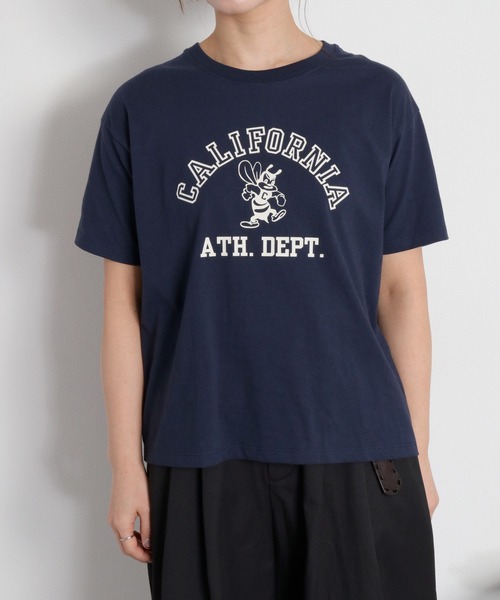 Champion(チャンピオン)の「【Champion】SHORT SLEEVE TEE(Tシャツ/カットソー・レディース・ネイビー/オートミール・M)」の4枚目の写真