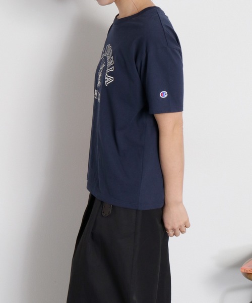 Champion(チャンピオン)の「【Champion】SHORT SLEEVE TEE(Tシャツ/カットソー・レディース・ネイビー/オートミール・M)」の5枚目の写真