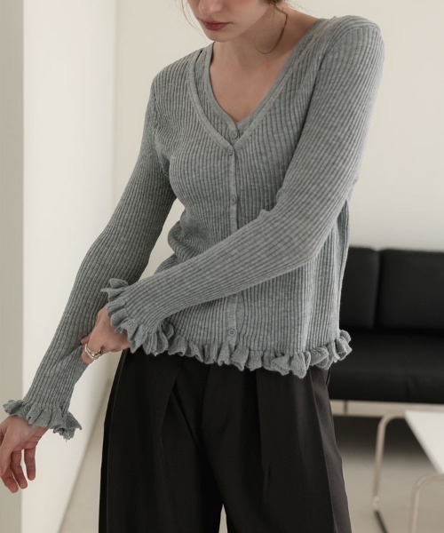 DONOBAN(ドノバン)の「フリルペプラムアンサンブル(アンサンブル・レディース・グレー/ピンク/アイボリー/ブラック・ONE SIZE)」の6枚目の写真