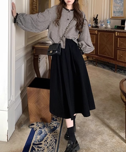 mielu(ミエル)の「ギンガムチェックレースブラウス(シャツ/ブラウス・レディース・ブラック・MEDIUM/LARGE/X-LARGE)」の7枚目の写真
