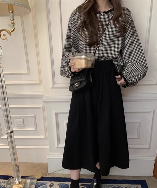 mielu(ミエル)の「ギンガムチェックレースブラウス(シャツ/ブラウス・レディース・ブラック・MEDIUM/LARGE/X-LARGE)」の8枚目の写真