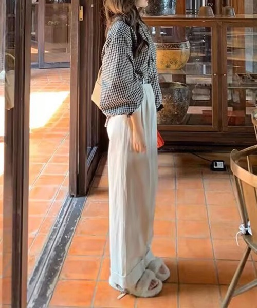 mielu(ミエル)の「ギンガムチェックレースブラウス(シャツ/ブラウス・レディース・ブラック・MEDIUM/LARGE/X-LARGE)」の9枚目の写真