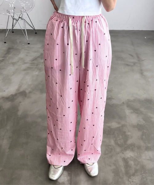 mul.(ムル)の「ハート柄イージーパンツ(その他パンツ・レディース・ブルー/ピンク・FREE)」の3枚目の写真