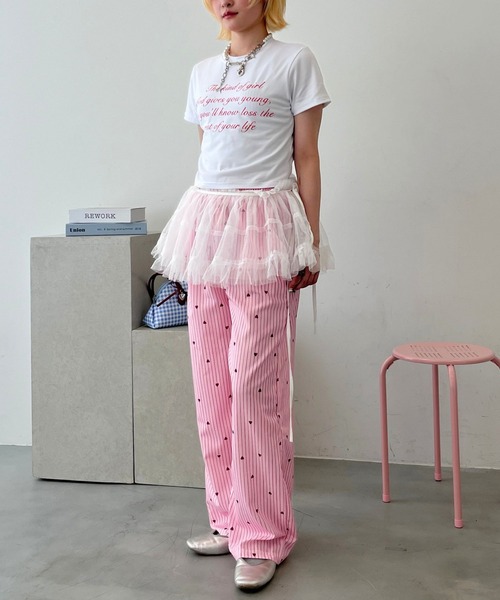 mul.(ムル)の「ハート柄イージーパンツ(その他パンツ・レディース・ブルー/ピンク・FREE)」の11枚目の写真