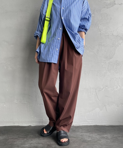 JEANS FACTORY Clothes（ジーンズファクトリークローズ）の「【WEB先行予約】[Jeans Factory Clothes/ジーンズファクトリークローズ] 7DAYS  ナイロンイージーカラーパンツ（その他パンツ・レディース・グレー/ブラック/オレンジ/ピンク/ライム/ブラウン/ターコイズブルー・F）」の3枚目の写真