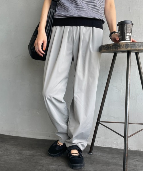 JEANS FACTORY Clothes（ジーンズファクトリークローズ）の「【WEB先行予約】[Jeans Factory Clothes/ジーンズファクトリークローズ] 7DAYS  ナイロンイージーカラーパンツ（その他パンツ・レディース・グレー/ブラック/オレンジ/ピンク/ライム/ブラウン/ターコイズブルー・F）」の2枚目の写真