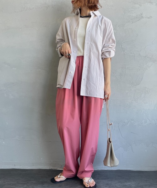 JEANS FACTORY Clothes（ジーンズファクトリークローズ）の「【WEB先行予約】[Jeans Factory Clothes/ジーンズファクトリークローズ] 7DAYS  ナイロンイージーカラーパンツ（その他パンツ・レディース・グレー/ブラック/オレンジ/ピンク/ライム/ブラウン/ターコイズブルー・F）」の12枚目の写真