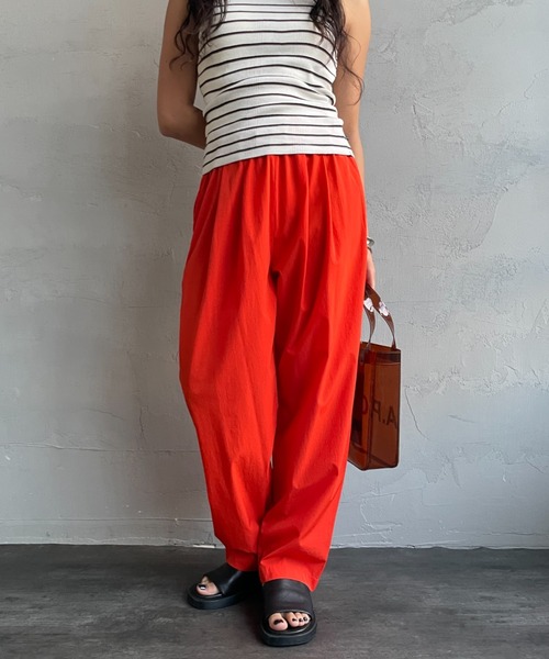 JEANS FACTORY Clothes（ジーンズファクトリークローズ）の「【WEB先行予約】[Jeans Factory Clothes/ジーンズファクトリークローズ] 7DAYS  ナイロンイージーカラーパンツ（その他パンツ・レディース・グレー/ブラック/オレンジ/ピンク/ライム/ブラウン/ターコイズブルー・F）」の18枚目の写真