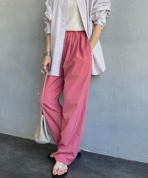 JEANS FACTORY Clothes（ジーンズファクトリークローズ）の「【WEB先行予約】[Jeans Factory Clothes/ジーンズファクトリークローズ] 7DAYS  ナイロンイージーカラーパンツ（その他パンツ・レディース・グレー/ブラック/オレンジ/ピンク/ライム/ブラウン/ターコイズブルー・F）」の8枚目の写真