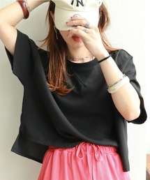 ジョーゼットショートワイドTeeブラウス