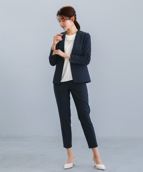 White Collection（ホワイトコレクション）の「【 顔まわり華やぐ 】 ソフトデシン・アシメカラーフレアブラウス（シャツ/ブラウス・レディース・サックスブルー/ピンク/オフホワイト・M/L/S）」の6枚目の写真