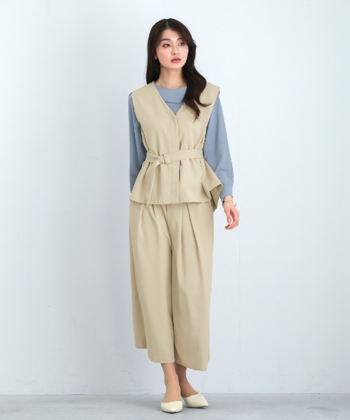 White Collection（ホワイトコレクション）の「【 顔まわり華やぐ 】 ソフトデシン・アシメカラーフレアブラウス（シャツ/ブラウス・レディース・サックスブルー/ピンク/オフホワイト・M/L/S）」の13枚目の写真