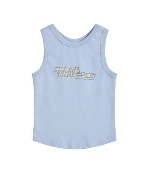 Rest&Recreation(レストアンドレクリエーション)の「ANIME LOGO SLEEVELESS - BLUE(Tシャツ/カットソー・レディース・その他・ONE)」の1枚目の写真