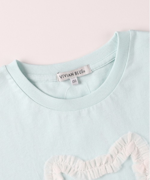 Right-on(ライトオン)の「VIVIAN BLUE(ヴィヴィアンブルー)チュールデザインTシャツ(Tシャツ/カットソー・キッズ・イエロー/ライム・140/110/120/130/150/160)」の8枚目の写真