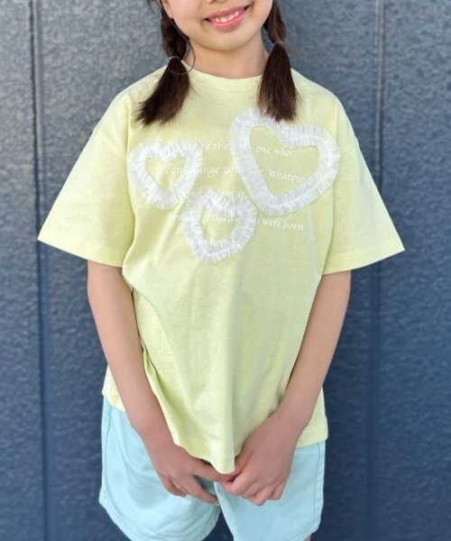 Right-on(ライトオン)の「VIVIAN BLUE(ヴィヴィアンブルー)チュールデザインTシャツ(Tシャツ/カットソー・キッズ・イエロー/ライム・140/110/120/130/150/160)」の16枚目の写真
