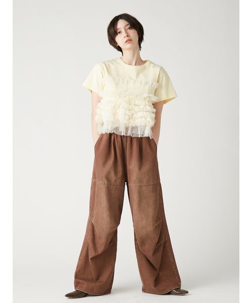 FURFUR(ファーファー)の「イージーデニムパンツ(デニムパンツ・レディース・ブラック/サックスブルー/ブラウン・F)」の4枚目の写真