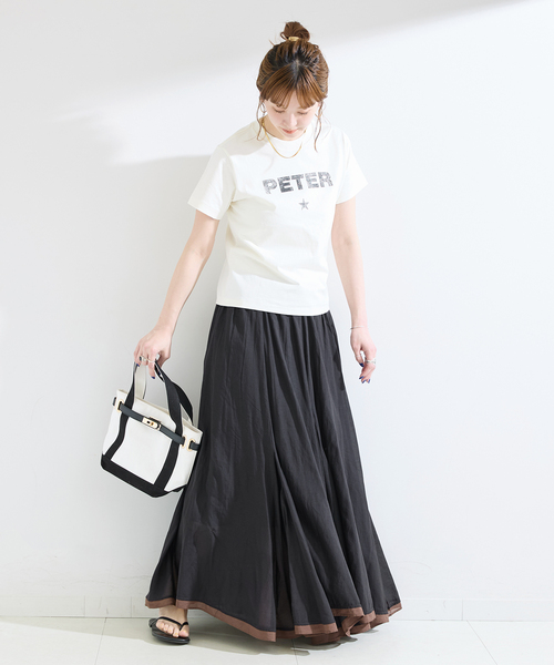 B.C STOCK(ベーセーストック)の「ウォッシャブル / コットンレーヨンボイルマチ入りスカート(スカート・レディース・サックスブルー/ブラック/ホワイト・FREE)」の11枚目の写真