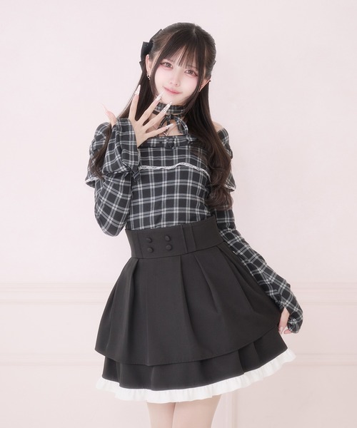 セール】チョーカー付きオフショルベルトトップス（Tシャツ/カットソー