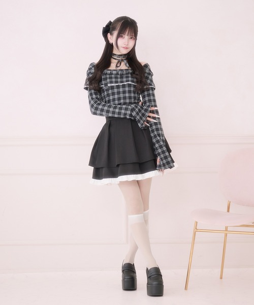 Pal elfy(パルエルフィー)の「チョーカー付きオフショルベルトトップス(Tシャツ/カットソー・レディース・ブラック系その他/ブラック/グレー・フリー)」の11枚目の写真