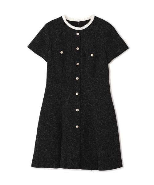 JILL by JILL STUART(ジルバイジルスチュアート)の「半袖ツィードミニワンピース(ワンピース・レディース・ホワイト/ブラック・MEDIUM/SMALL)」の5枚目の写真