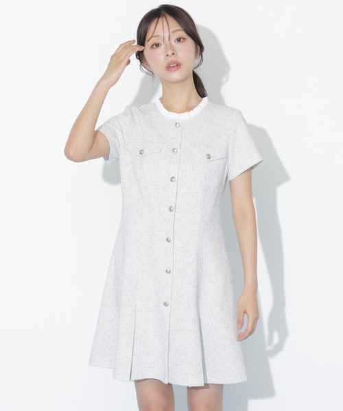 JILL by JILL STUART(ジルバイジルスチュアート)の「半袖ツィードミニワンピース(ワンピース・レディース・ホワイト/ブラック・MEDIUM/SMALL)」の22枚目の写真