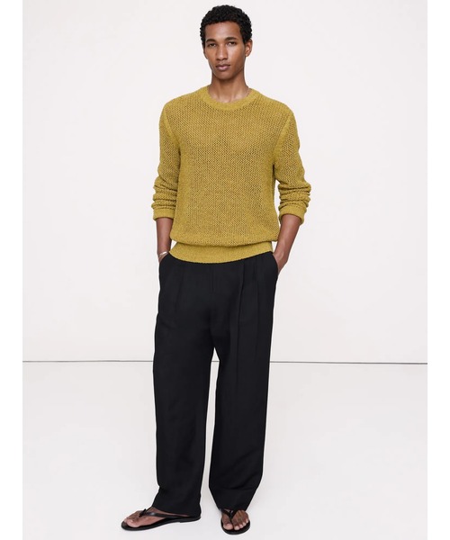 Banana Republic(バナナリパブリック)の「ブークレ コットンブレンド クルーネックセーター(ニット/セーター・メンズ・ピンク/マスタード・S/M/L/XL)」の12枚目の写真