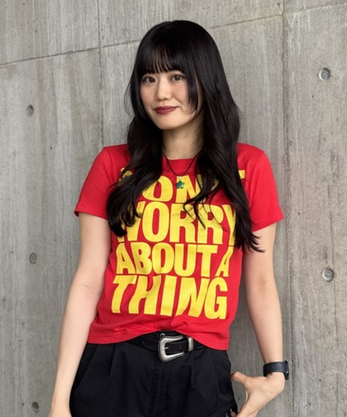RODEO CROWNS WIDE BOWL(ロデオクラウンズワイドボウル)の「Message Tシャツ(Tシャツ/カットソー・レディース・ホワイト/イエロー/ブラック/カーキ/レッド・SMALL/MEDIUM)」の5枚目の写真