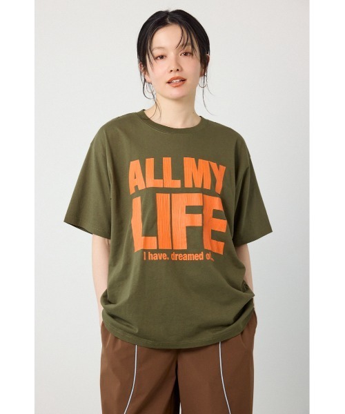 RODEO CROWNS WIDE BOWL(ロデオクラウンズワイドボウル)の「Message Tシャツ(Tシャツ/カットソー・レディース・ホワイト/イエロー/ブラック/カーキ・SMALL/MEDIUM)」の1枚目の写真