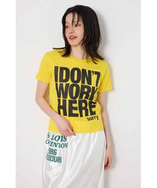 RODEO CROWNS WIDE BOWL(ロデオクラウンズワイドボウル)の「Message Tシャツ(Tシャツ/カットソー・レディース・ホワイト/イエロー/ブラック/カーキ・SMALL/MEDIUM)」の4枚目の写真