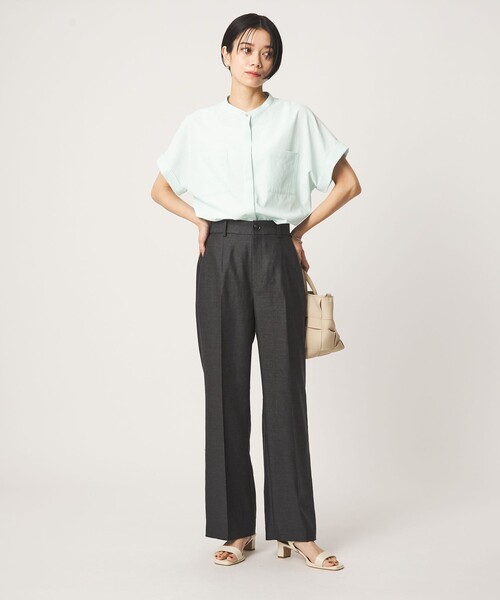 green label relaxing（グリーンレーベルリラクシング）の「［size SHORT/TALLあり］リネンライク セミフレア パンツ（その他パンツ・レディース・ダークブラウン/ダークグレー・SHORT/36/38/40/TALL）」の11枚目の写真