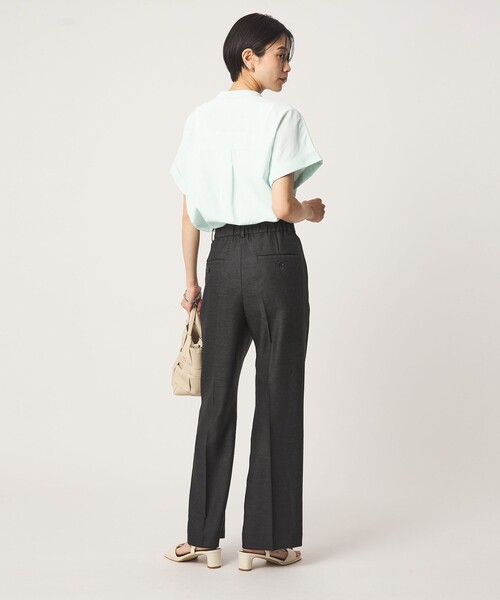 green label relaxing（グリーンレーベルリラクシング）の「［size SHORT/TALLあり］リネンライク セミフレア パンツ（その他パンツ・レディース・ダークブラウン/ダークグレー・SHORT/36/38/40/TALL）」の12枚目の写真