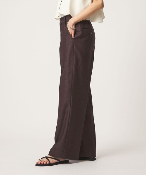 green label relaxing（グリーンレーベルリラクシング）の「［size SHORT/TALLあり］リネンライク セミフレア パンツ（その他パンツ・レディース・ダークブラウン/ダークグレー・SHORT/36/38/40/TALL）」の13枚目の写真