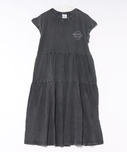 UNDERWRAPS(アンダーラップス)の「ピグメント加工 バックロゴ ティアード ノースリーブワンピース(Tシャツ/カットソー・レディース・グリーン/ブルー/ブラック・L/M)」の8枚目の写真