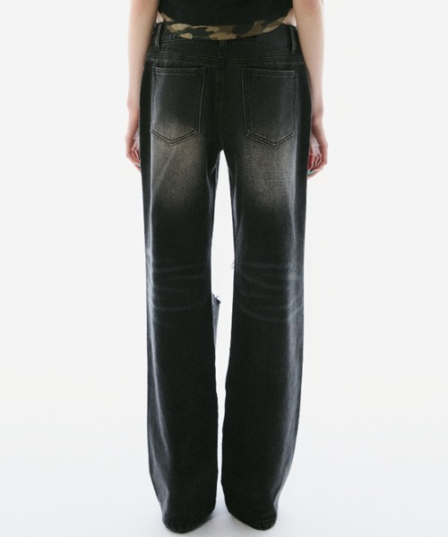 BLONDEY(ブロンディ)の「DISTRESSED STRAIGHT DENIM(デニムパンツ・レディース・ブラック・SMALL/MEDIUM)」の16枚目の写真