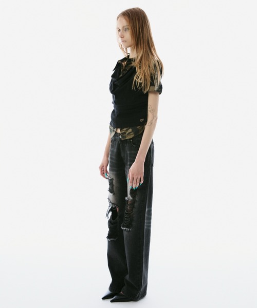 BLONDEY(ブロンディ)の「DISTRESSED STRAIGHT DENIM(デニムパンツ・レディース・ブラック・SMALL/MEDIUM)」の21枚目の写真