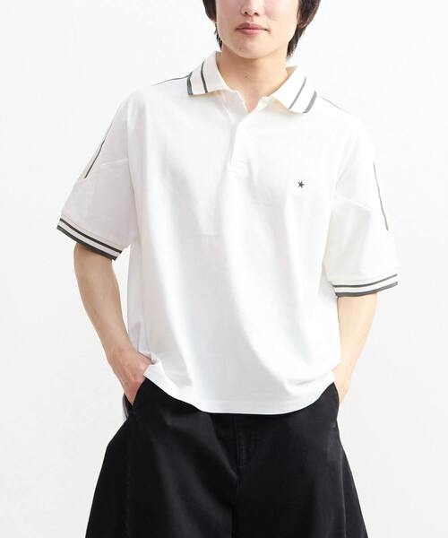 CONVERSE TOKYO(コンバーストウキョウ)の「SIDE LINE POLO SHIRT(ポロシャツ・レディース・ブラック/ホワイト/ネイビー・SMALL/MEDIUM)」の2枚目の写真