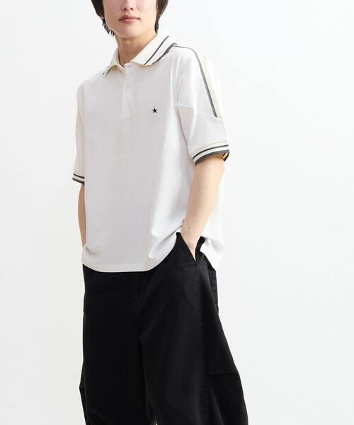 CONVERSE TOKYO(コンバーストウキョウ)の「SIDE LINE POLO SHIRT(ポロシャツ・レディース・ブラック/ホワイト/ネイビー・SMALL/MEDIUM)」の4枚目の写真