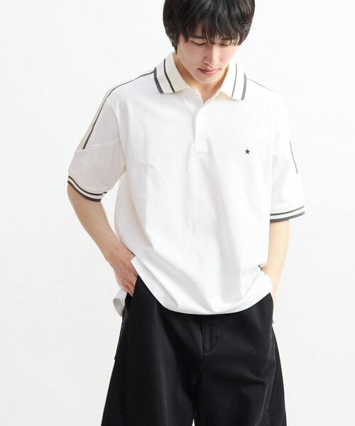 CONVERSE TOKYO(コンバーストウキョウ)の「SIDE LINE POLO SHIRT(ポロシャツ・レディース・ブラック/ホワイト/ネイビー・SMALL/MEDIUM)」の5枚目の写真